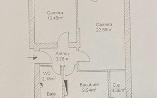 Apartament cu 2 camere, zona Centrala ! - Schiță 9