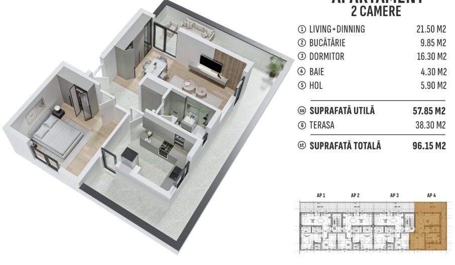 Comision 0% 2 camere Terasa | Prelungirea Ghencea | Latin - Poză 2