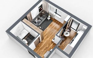 Etaj Intermediar/Apartament 1Camera 40mp/Mobilat&Utilat! - Poză 7