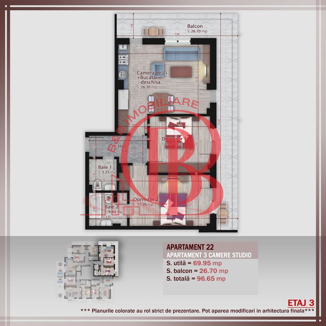 3 camere -proiect nou- Metrou Nicolae Teclu - Schiță 10