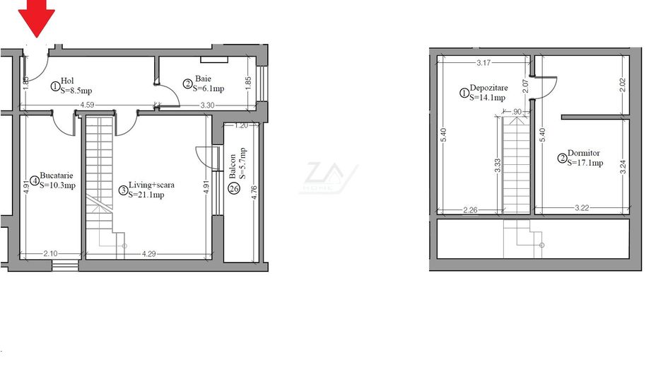 Ap pe 2 niveluri. Decomandat. 2 locuri de parcare. - Poză 16