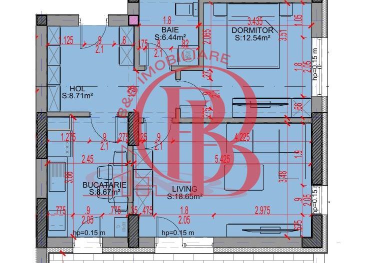 Apartament 2 camere Parcare Gratis Theodor Pallady 5min STB - Schiță 2