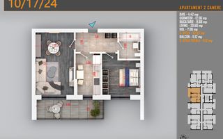 Ap 2 Camere | 63 mp Total | Balcon 10,47 mp | Comision 0% - metrou Teclu - Poză 8