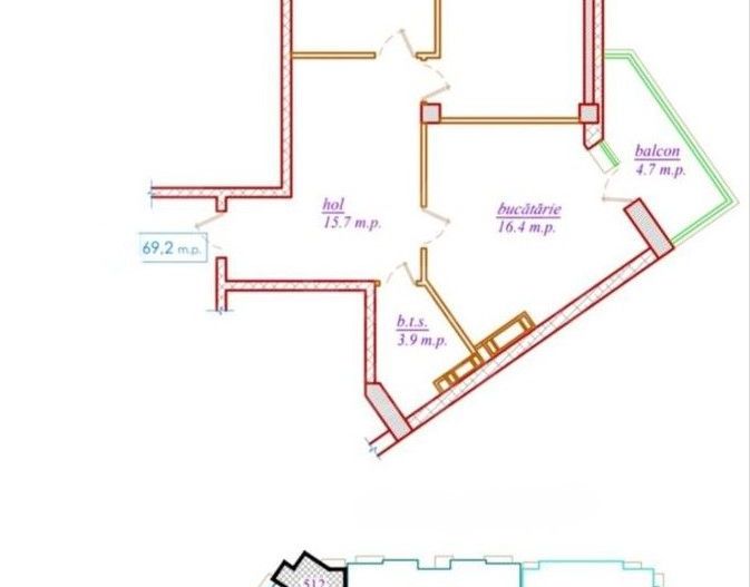 Vânzare, apartament, 2 camere, str. Nicolae Dimo, Durlești - Poză 1