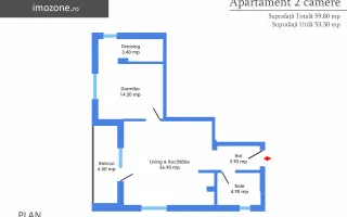 Militari - Pacii - Drumul Belsugului, ap. 2 camere, bloc nou, balcon! - Schiță 14