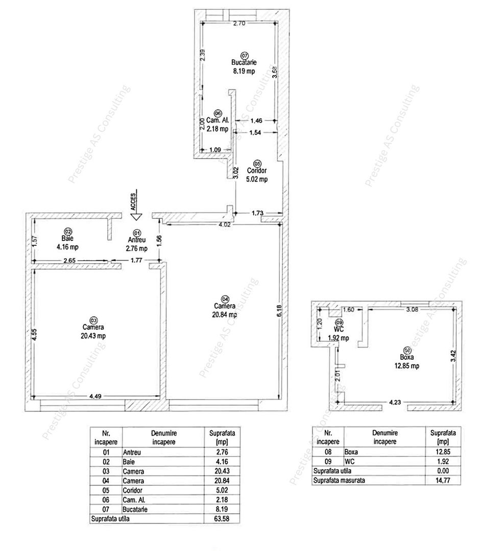 Apartament 2 camere + garsoniera demisol CF separat | Balcescu | Parcare proprie - Schiță 11