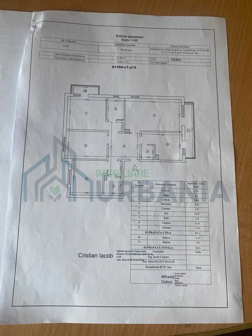 Apartament 4 camere, 94,5 mp, Lunca Cetățuii – 145.000 € - Poză 1