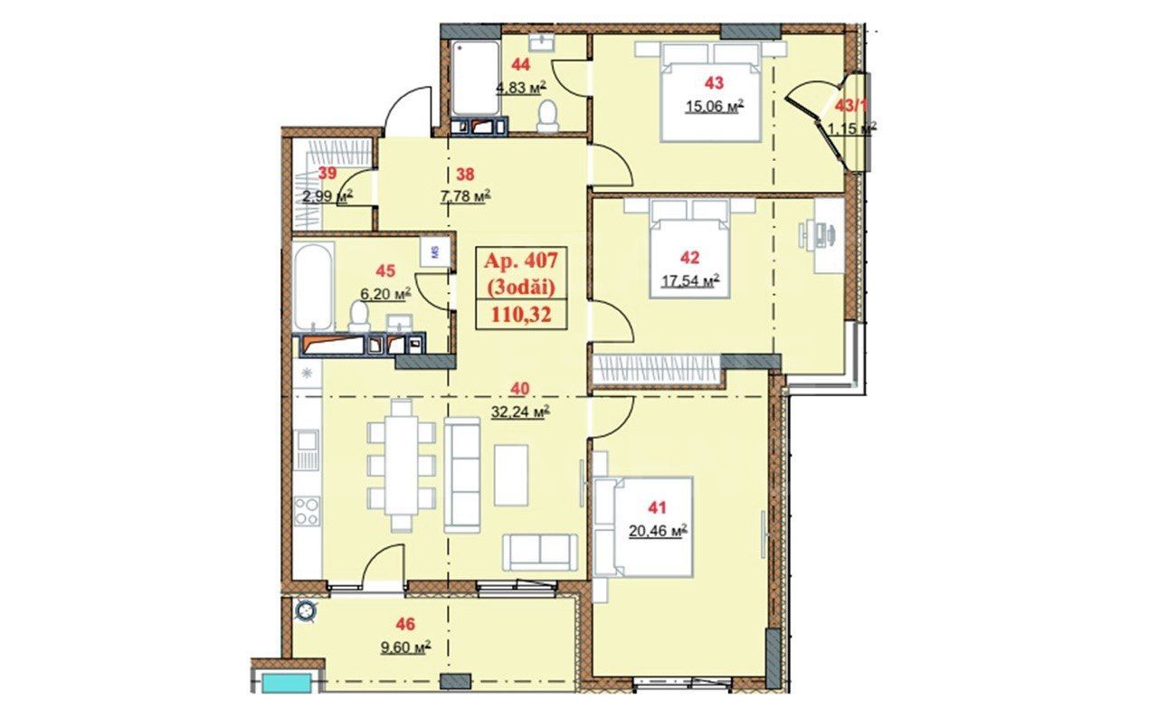 Vânzare, apartament, 4 camere, str. Nicolae Dimo, Durlești - Poză 3