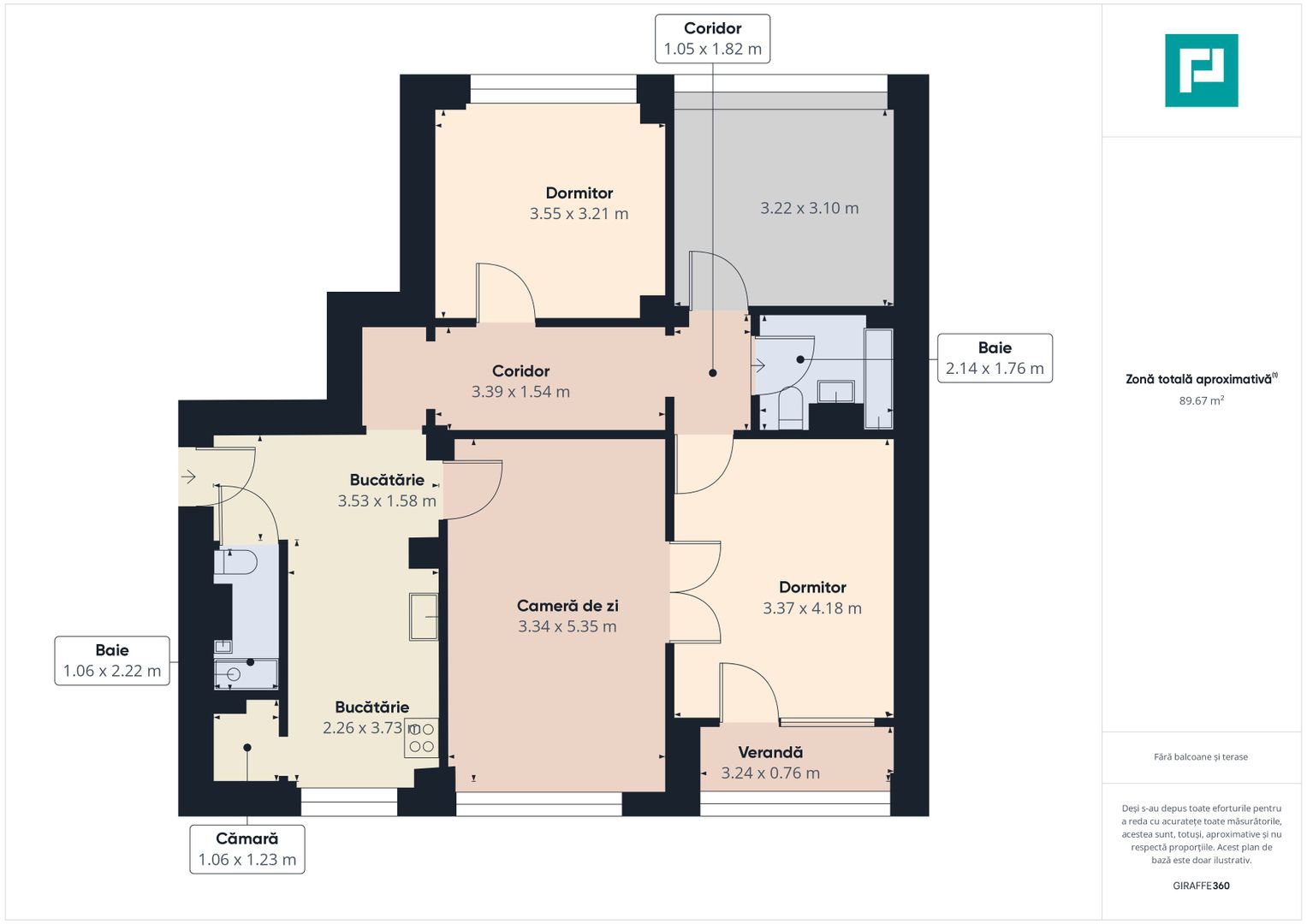 Apartament spațios cu 4 camere și 2 băi - Poză 8
