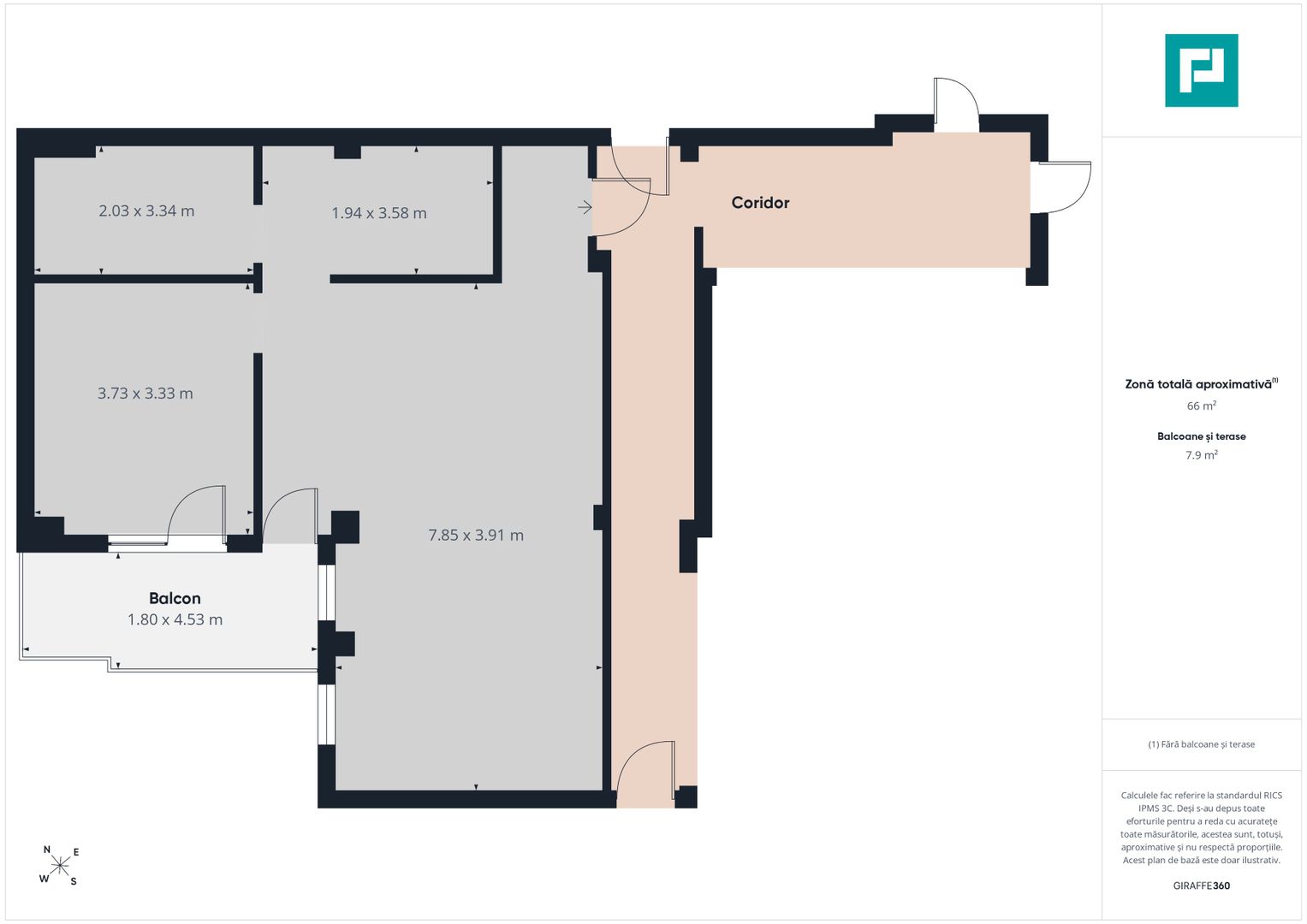Apartament 2 camere, Iosia 65.92mp - Poză 2