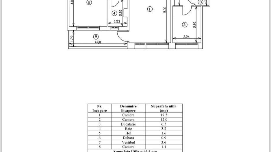 2 Camere Gorjului Metrou Bloc Reabilitat Termic - Poză 3