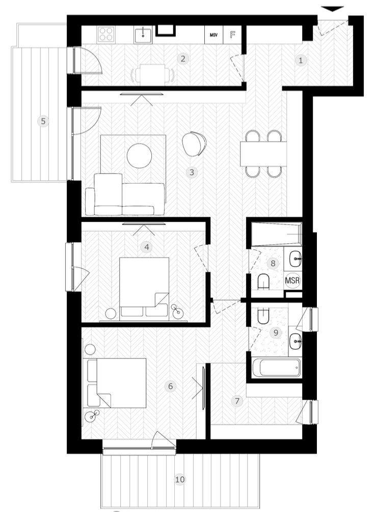 Proiect Modern - Apartament 3 camere - The Lake Home - Schiță 8