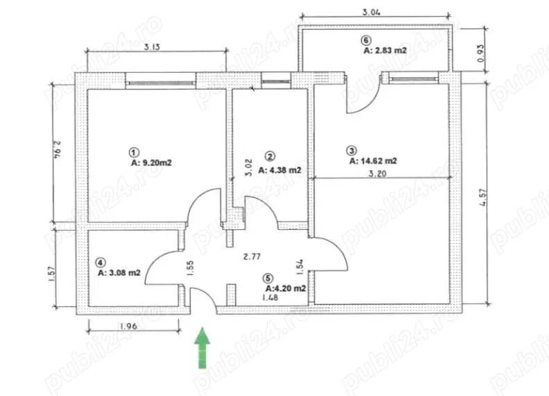 Apartament 2 camere. Bld. Brancoveanu, Zona Huedin. Loc parcare. - Poză 9