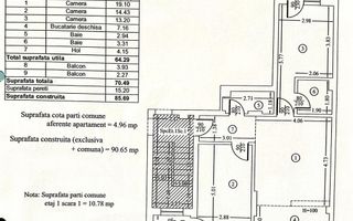 Vanzare apartament 3 camere - Chiajna Dudu - Schiță 21
