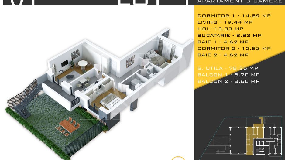 3 camere cu gradina Titan Pallady  Metrou Nicolae Teclu - Schiță 6