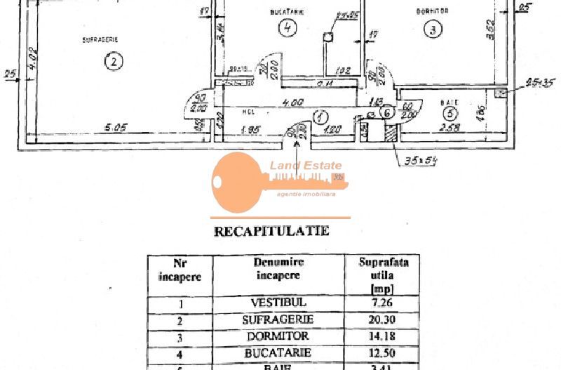 2 camere decomandat – 60 mp – Zona 13 Septembrie / Drumul Sarii - Schiță 9
