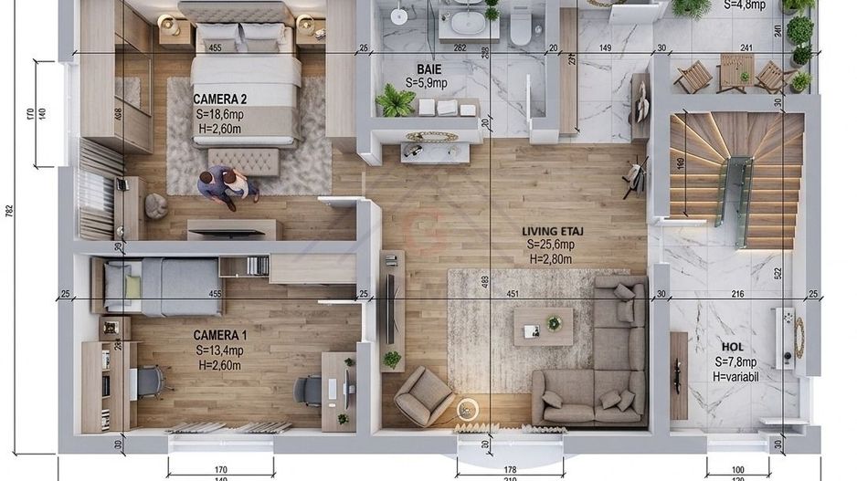 CASA INDIVIDUALA cu garaj LA PRET DE APARTAMENT. Plata esalonata. - Poză 21