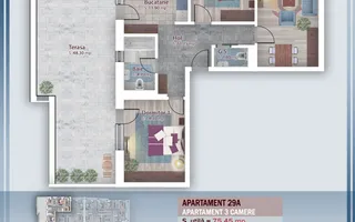 Apartament 3 camere cu terasă de 48 mp - Theodor Pallady - Schiță 13