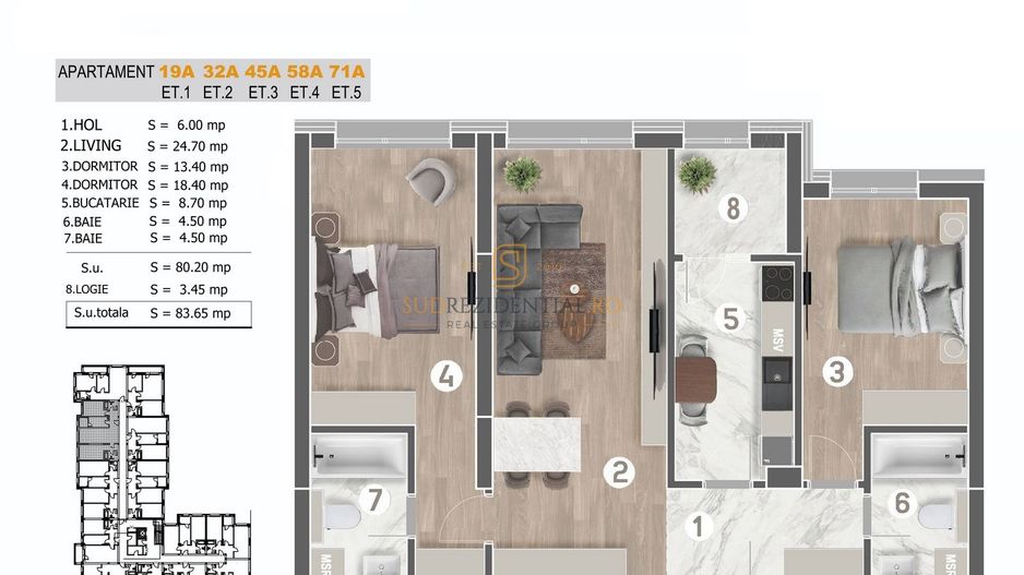 Apartament 3 camere cu finisaje premium, zona,Grand Arena Mall - Poză 8