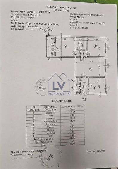 VANZARE APARTAMENT 3 CAMERE | ZONA BABA NOVAC - Schiță 7
