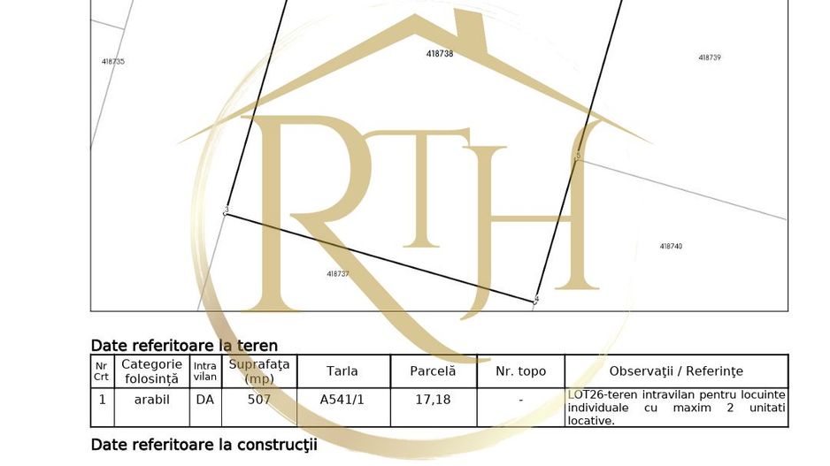 Oferim spre vanzare parcela pentru duplex,  Giroc, suprafata 507 mp, 2 fronturi - Poză 10