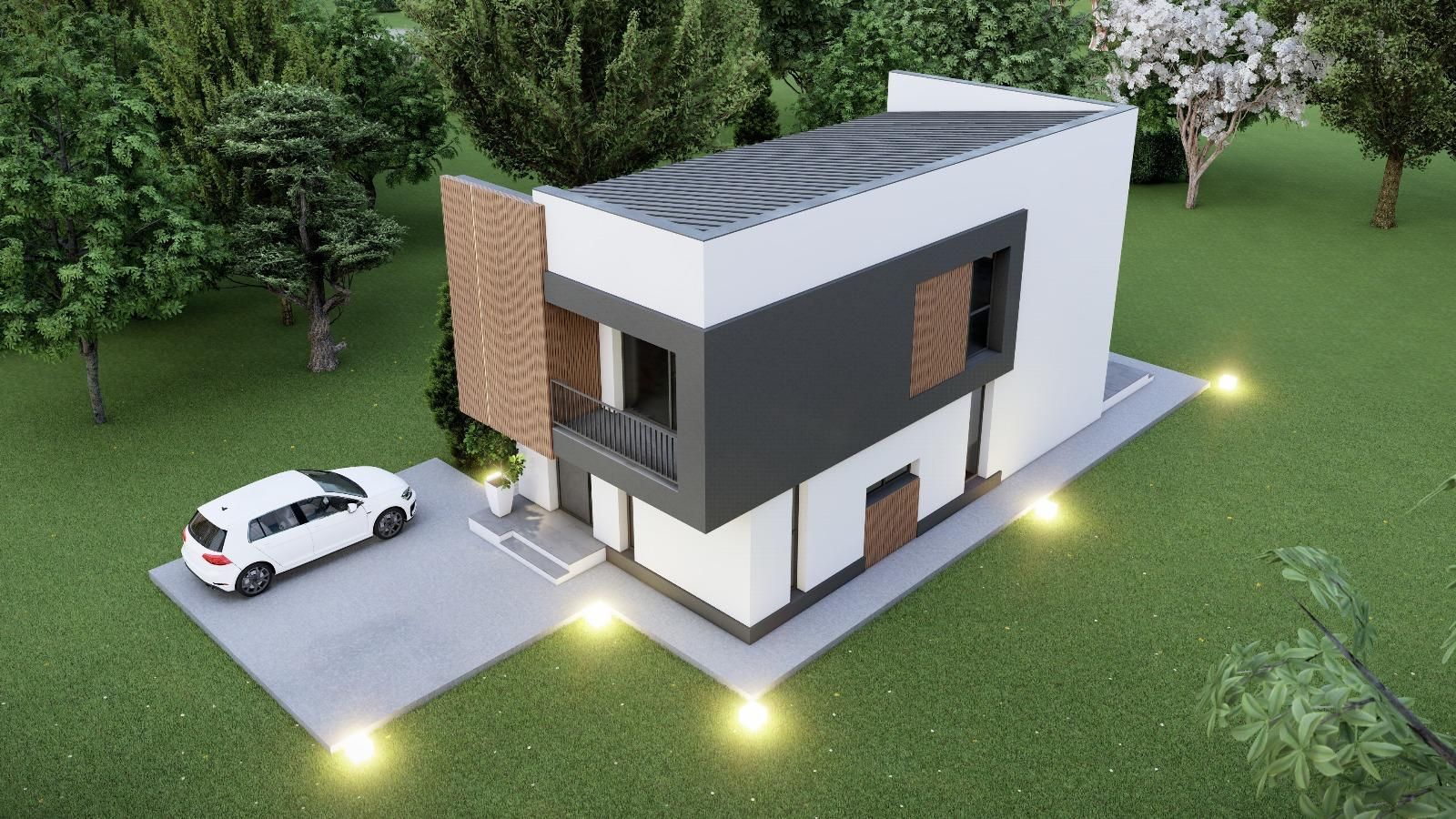 Vila eficienta energetic Tunari, strada publica, POMPA SI PANOURI SOLARE - Poză 4