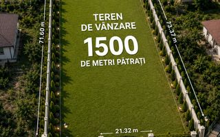 Teren 1500 mp, 120 euro/ mp negociabil, posibilitate Rate - Poză 1