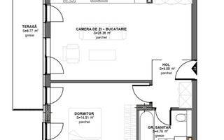 2 camere spatioase, finisaje premium, bloc nou – Floresti - Schiță 6
