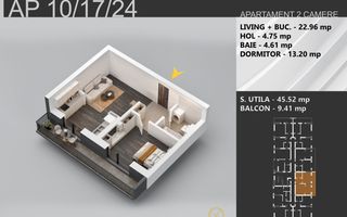 Oferta Lansare 2 camere bloc boutique  parcul Teilor - Schiță 2