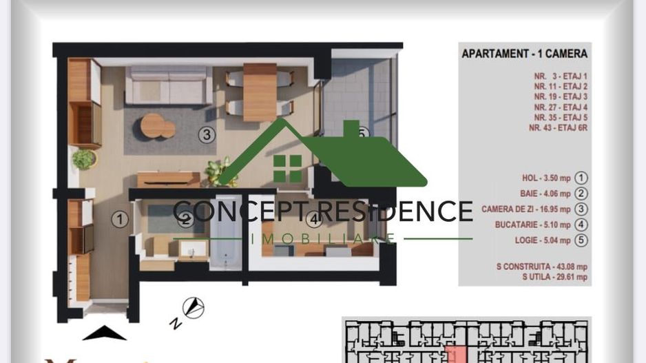 !Ap. 1 camera, bloc nou cu lift–livrare 2026, comision 0% - Poză 6