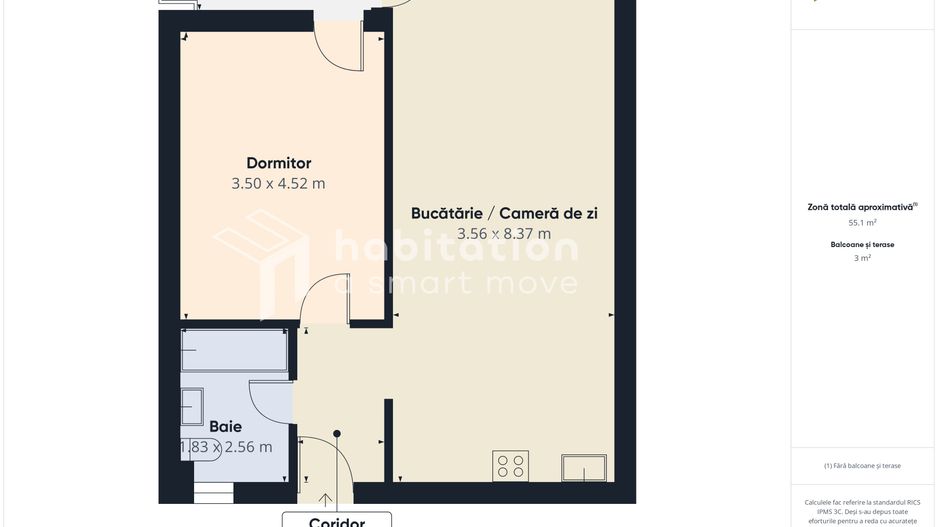 Locuință cu personalitate: 2 camere, aproape de centru, sală de sport - Poză 20