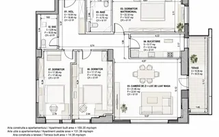 Apartament 4 camere Herastrau | loc de parcare - Schiță 41