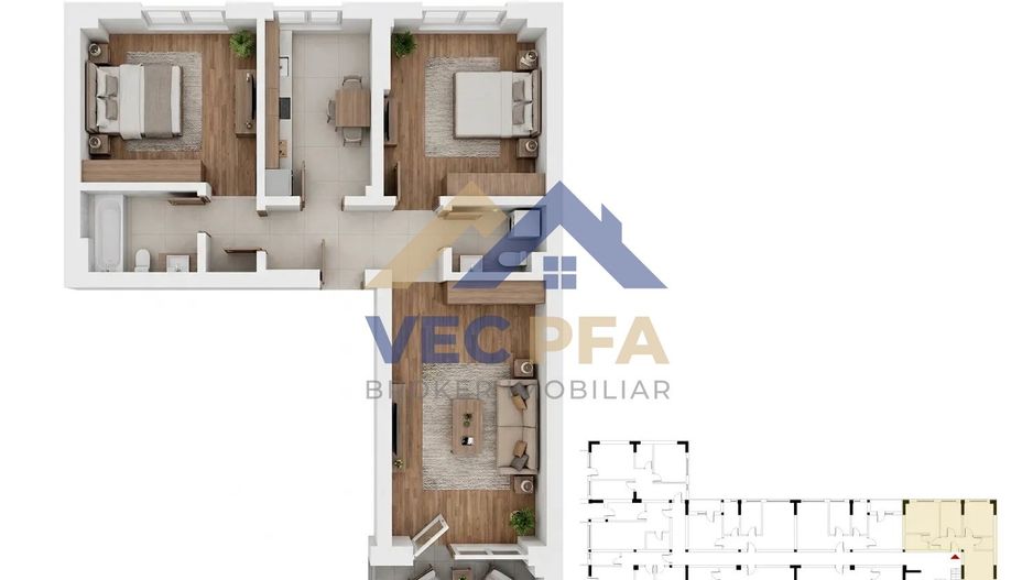 Apartamente 3 Camere și două unități tip Duplex Comision 0% - Poză 1