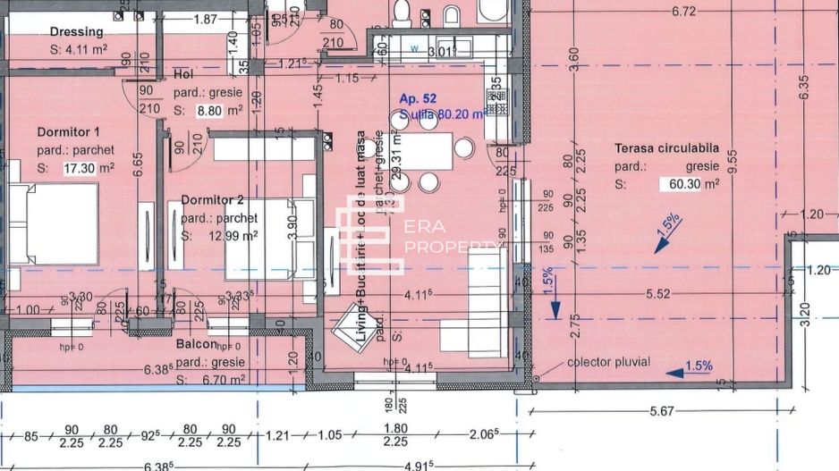 Penthouse de vanzare in Selimbar-nou, 80mp-terasa de 60 mp - Schiță 6