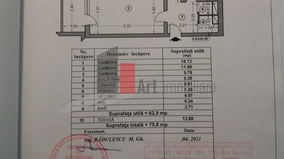 Apartament 3 cam. Herastrau - Schiță 1