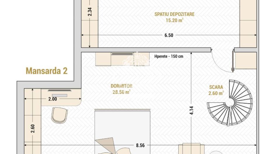 13 Septembrie-Marriott | 2 cam | 87mp + 107mp terasa | Mansarda | 266.000 euro - Poză 23