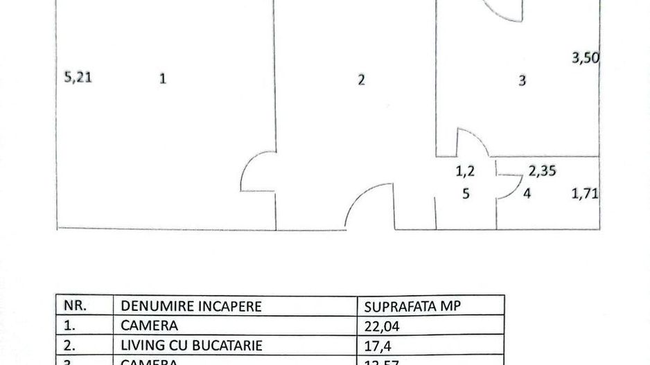 APARTAMENT 2 CAMERE  | BLOC REABILITAT | NERVA TRAIAN - Schiță 10