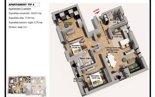 Ap 3 camere Kamsas Baba Novac - Poză 6