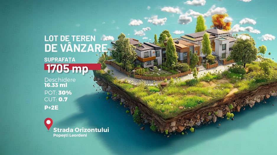 Teren intravilan de vanzare, 1705 mp, Popesti Leordeni - Poză 1