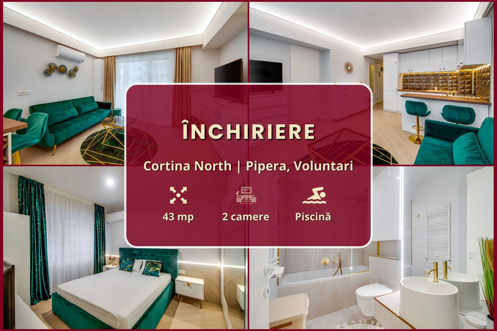 Cortina North || 2 camere || Piscină - Poză 2