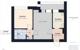Apartament cu 2 camere de vânzare | 1 min Metrou 1 Mai - Schiță 12