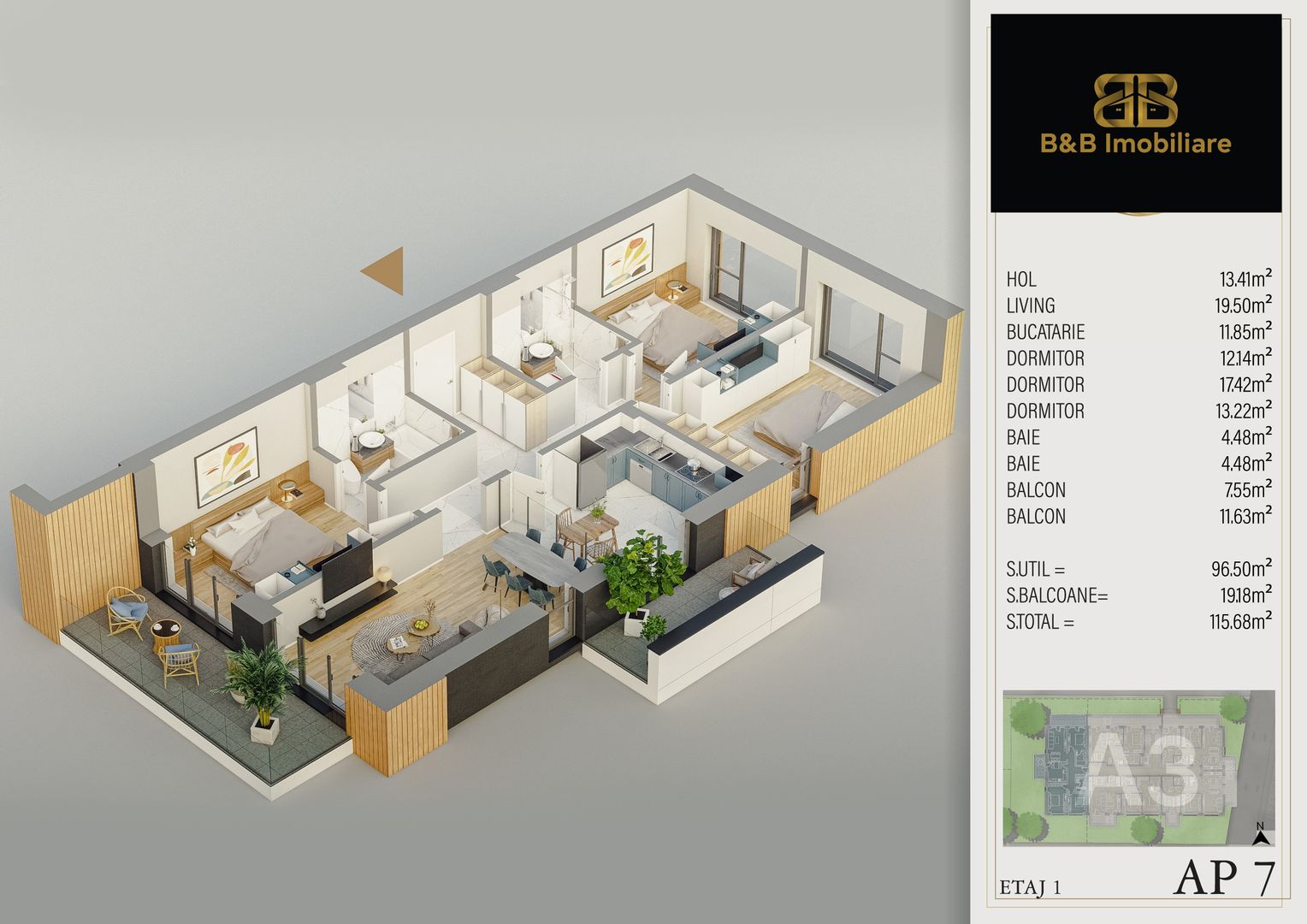 4 camere - SUPER PREMIUM-proiect finalizat - Schiță 9