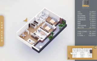 Apartament 3 camere,PAllady,Titan,Sector 3,7-8 min Metrou,Stoc limitat - Poză 2