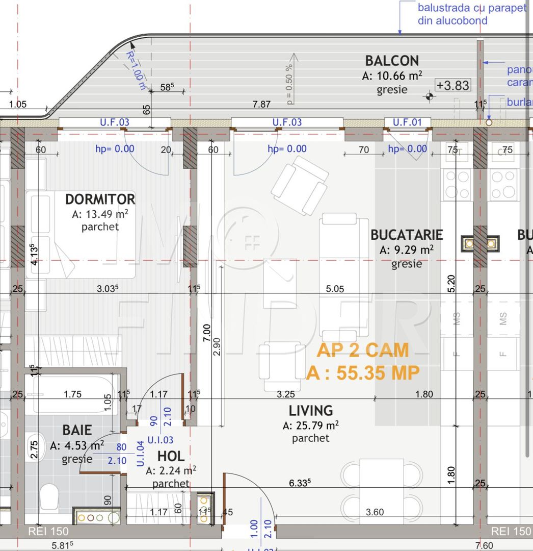 Vanzare 2 camere Floresti, etaj intermediar zona Eroilor - Poză 2