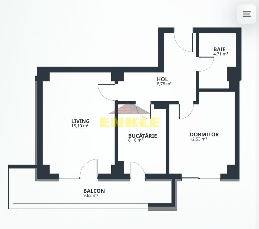 De vanzare apartament cu doua camere in bloc nou, Iasi - Schiță 1