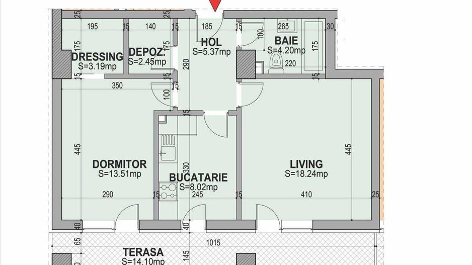 Apartament 2 camere 69 mp +loc de parcare subteran - Poză 8