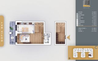 Titan Sector 3-Duplex 3 camere 700m Metrou Teclu - Poză 2