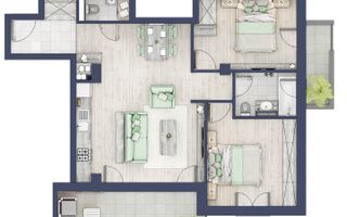 Apartament 3 camere | Balcoane 15.1 mp | Etaj 2 | Turnisor - Poză 1