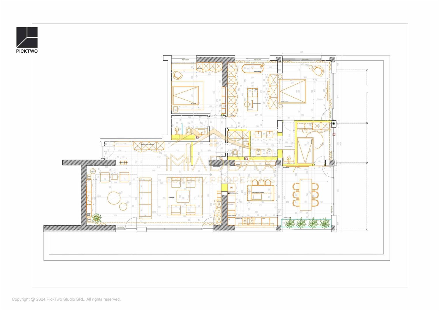 Penthouse cu 4 camere // terasă 70 mp / 200 mp / 3 parking / Straulesti - Schiță 44