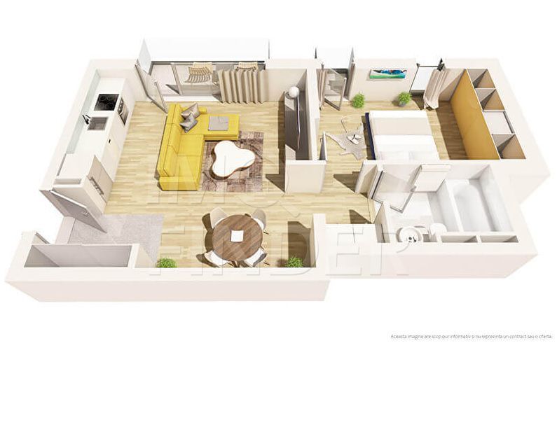 Vanzare apartament 2 camere Centru, imobil nou, etaj intermediar - Poză 2